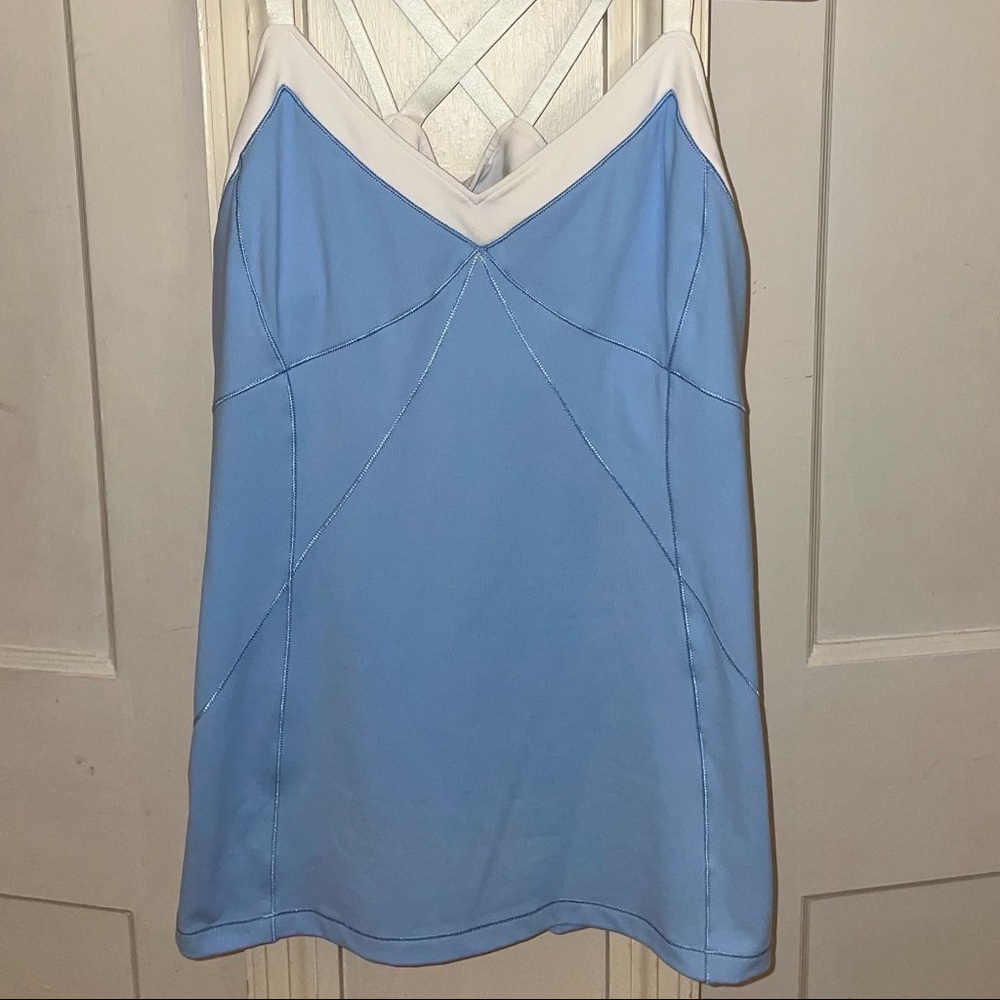 ALO Blue & White Workout Top/Tank Top